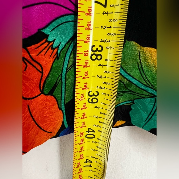 Vintage 80s Designer Spencer Jeremy Floral Short Sleeve Silk midi Dress 14 - Picture 5 of 5